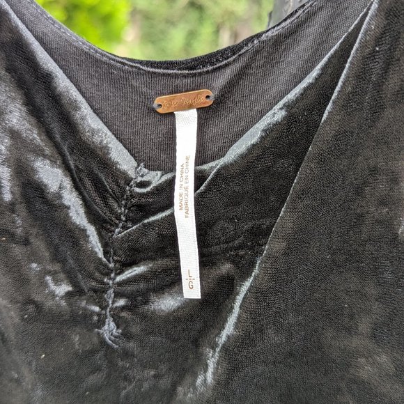 Free People Black Velvet Underground Sequin Dress VGUC sz Lg - Picture 4 of 6